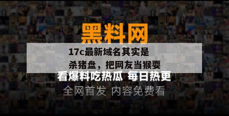 17c最新域名其实是杀猪盘，把网友当猴耍